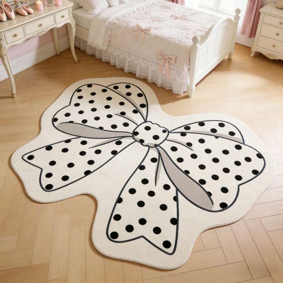 1pc Oversized Bow Decor Carpet, Cute Gaming Mat, Decorative Rug, Bedroom Decor, Small Rug, Carpet, Home Decor, Outdoor Rug, Washable Carpet, Graduation/Mother's Day Gift