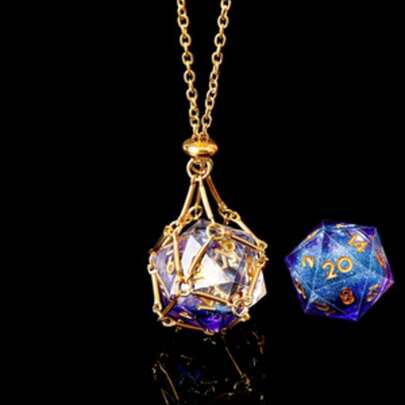 1pc D20 Dice Pendant, Handmade Resin Polyhedral Dice, Suitable For D&D Role-Playing, Board Games, MTG, Tabletop Dice Games, Party Decorations And Gifts