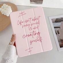 1pc Aesthetic Transparent Backcover With Inspirational Phrase Print Tablet Case, Compatible With IPad 11/A16/10th/Air4/5/6/Pro 12.9/2024/2025/2020/2021/2022/2023/10.2/10.9/Mini7, Galaxy Tab A8/A9 Plus/S6 Lite/S7/S9FE PLUS/S10 Plus, 5/5pro/6/6pro/7/7pro/36s Pro, Suitable For Work, Travel And Home Use, Foldable Tablet Protective Cover - Multicolor - View 3
