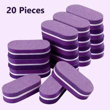 ART LALIC 10/20 piezas Mini bloque de pulido de uñas, archivos de esponja de doble color para pulir y lijar, herramienta de pedicura y manicura, suministros y accesorios para salón de acrílico y gel - Multicolor - Ver 11