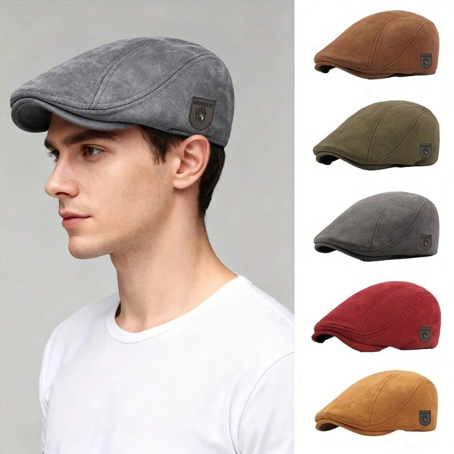 Too Many Hats To Choose From And Feeling Overwhelmed? One Is All You Need! This Versatile Men's Hat Combines The Functions Of A Beret, Baseball Cap, And Newsboy Cap, Effortlessly Providing Fashion For All Four Seasons. - Red - View 1