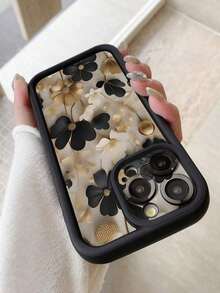 1 pieza Funda protectora gruesa con diseño de agujero para cámara y patrón de flor negro y dorado, compatible con iPhone 11 Pro Max/12 Pro Max/13 Pro Max/14 Pro Max/15 Pro Max/16 Plus/16 Pro Max/16E, Galaxy A55/A15/S24 Ultra/S25 Ultra, Redmi, OPPO/Realme, VIVO, Infinix, Honor, MOTO, , resistente al agua, a los golpes, a las caídas y a los arañazos,mobile phones, bags, mobile accessories, phone cases, room decoration, accessories, transparent phone cases, summer, phone straps, men's phone cases, black phone cases, pink phone cases, mobile case for men, mobile case for women, mobile phone protection, beach accessories, strawberry treats, phone protection covers. - Estilo (1 pieza) - Ver 7