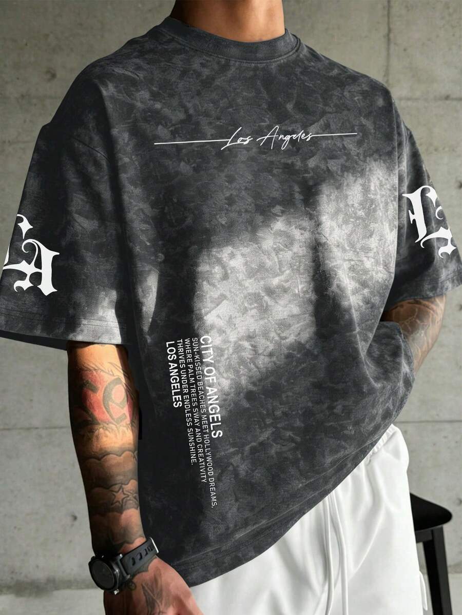 Zrgoth Men's Casual Versatile Simple Printed Element Short Sleeve T-Shirt