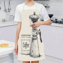 1 chiếc tạp dề nhà bếp họa tiết cà phê, thích hợp cho nhà bếp, phòng khách, phòng ăn, khách sạn, tiệc nướng ngoài trời và các trường hợp khác, được làm từ 100% polyester, có thể giặt máy. - Nhiều màu - Xem 7