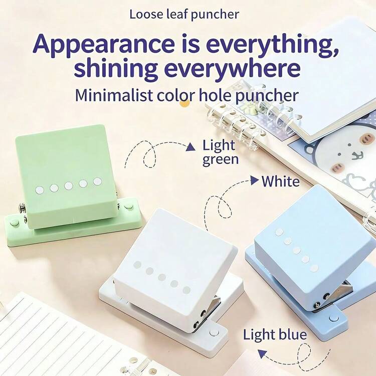5-Hole Adjustable Hole Punch, Suitable For A4, A5, B5 Binders, School & Office Supplies, Adjustable Hole Spacing Loose Leaf Punch, Applicable For Home And School Office - Regular - View 4