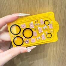 Camera Lens Protector + Cute Leopard Print Bear Decorative Sticker DIY Base, Camera Protection Film - Leopard Print Butterfly Bear - View 7