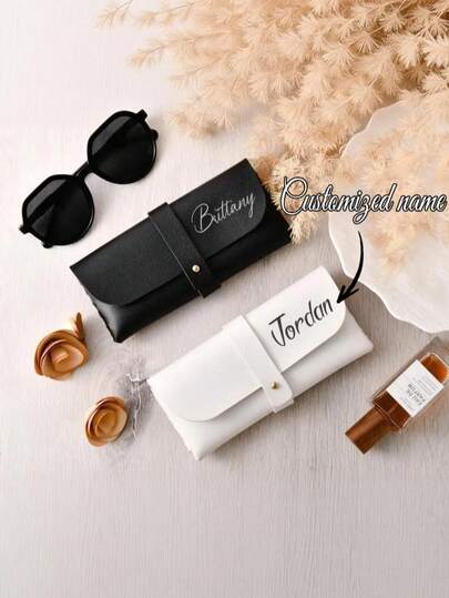 1 hộp đựng kính bằng da cá nhân hóa, túi đựng kính mềm, hộp đựng kính có khắc tên, túi đựng kính râm, túi đựng kính du lịch, bao đựng kính bằng da PU, hộp đựng kính đơn giản tùy chỉnh, quà tặng Ngày của Mẹ, quà tặng cho bố/mẹ, quà tặng cho phù dâu, quà cưới, quà kỷ niệm, quà tặng cho người yêu