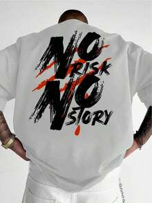 Camvyn Men's Casual Short Sleeve T-Shirt With Slogan Print, Drop Shoulders, Loose Fit And Breathable. Ideal For Summer. - 綠色的 - 查看 1