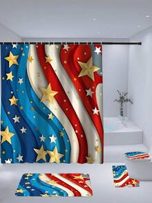 Bộ 1/4 rèm tắm họa tiết cờ đỏ và ngôi sao, rèm tắm chất lượng cao kèm 12 móc nhựa, thảm chống trượt phòng tắm, bọc bồn cầu hình chữ U, phụ kiện trang trí nhà cửa hiện đại, rèm tắm trang trí nhà cửa thiết kế hiện đại trang nhã, trang trí phòng tắm, bộ rèm tắm phòng tắm, quà tặng tân gia hoàn hảo. Dễ dàng lắp đặt - Món quà hoàn hảo cho bạn bè và gia đình, phù hợp cho mùa xuân, hè, thu và đông. - Nhiều màu - Xem 8