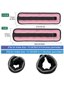 Bộ 2 dụng cụ tập luyện sức mạnh - Túi cát tạ đeo cổ tay và mắt cá chân, thích hợp cho tập luyện tại nhà/phòng tập, thiết kế dây đeo có thể điều chỉnh, lý tưởng cho thể dục dụng cụ, aerobic và các bài tập sức mạnh khác nhau, chất liệu vải Oxford bền, màu đen/hồng, món quà tuyệt vời cho người đam mê thể dục. - Nhiều màu - Xem 6