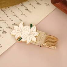 1pc Floral Metal Pen Clip, Vintage Elegant Multicolor Minimalist Metal Spring Pen Clip, Suitable For Notebooks, Teachers, Students, And Office Supplies - A - View 11