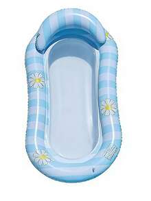 Estilo de vacaciones fresco y dulce, patrón de rayas verticales rosa y blanco con estampado de pequeñas margaritas, que irradia un ambiente juvenil y veraniego, el compañero perfecto para fiestas en la piscina - flotador de natación - Ver 12