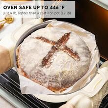 Large Dutch Oven Pot With Lid-7.5QT Cast Aluminum Oven Pot With Two Handles Lightweight For Bread Baking Braising And Roasting(Beige) - Beige - View 5