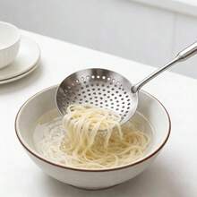 1pc Stainless Steel Strainer Ladle, 15"/16"/17" Large Size Kitchen Skimmer, Filtering Net, For Frying, Hot Pot, Soup, Draining, Thick & Deep Design With Hanging Hole, Heat Resistant Kitchenware - View 7