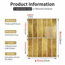 耐用PET自粘防溅瓷砖 – 绿色砖纹，防水防污，0.07英寸厚，适用于厨房、浴室、洗衣房、卧室 - 條紋 - 查看 41