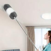 Extendable Telescopic Microfiber Duster Flexible Bendable Head Washable Reusable Hand Cleaning Tool For High Ceiling Fan Furniture Cobweb Car Interior Household Cleaning - Multicolor - View 4