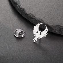 Hollow Lion Brooch, Stainless Steel Hiphop Chic Versatile Backpack Accessory - Silver - View 3