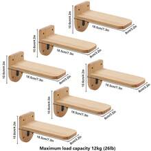 Wall-Mounted Cat Climbing Frame With Perch Set: Includes 1 Corner Cat Perch, 3 Cat Stepping Platforms; Sturdy Wall-Mounted Cat Tree For Cat Play & Climbing; Max Load 12kg (26lb) - Apricot - View 11