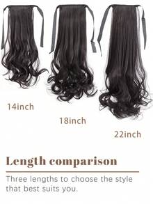 Tóc giả dài buộc đuôi ngựa bằng sợi tổng hợp, kiểu tóc xoăn hình quả lê tự nhiên, có thể buộc thành đuôi ngựa, phù hợp cho phụ nữ sử dụng hàng ngày. - Nhiều màu - Xem 4