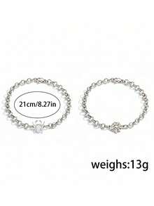 ZIRUISP Set de 2 pulseras unisex con diseño de telaraña, cadena de acero inoxidable, joyería de estilo gótico punk retro Y2K como regalo - Sección B - Ver 3