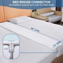 Vekkia Split King Gap Filler For Adjustable Bed,Twin To King Bed Converter Kit,Bed Bridge Twin To King,Mattress Connector With Washable Cover,For Guests Stayovers,Family Room(75in*10in/80" L X 10" W/80" L X 12" W) - White - View 9
