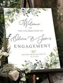 Customizable Welcome Sign And Reception Poster For Birthday Party Decoration, Printed Material For Wedding Table Decor, Reception Poster Display For Events - Multicolor - View 6