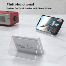 2/12pcs Acrylic Business Card Holder, Transparent Card Display Stand, Desktop Card Organizer - Clear - View 6