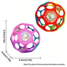 1pc Baby Handheld Ball-Shaped Rattle Toy, Hollow Structure, Sensory Rattle Toy For Grasping And Motor Skill Development, Halloween Christmas New Year Gift - Multicolor - View 11