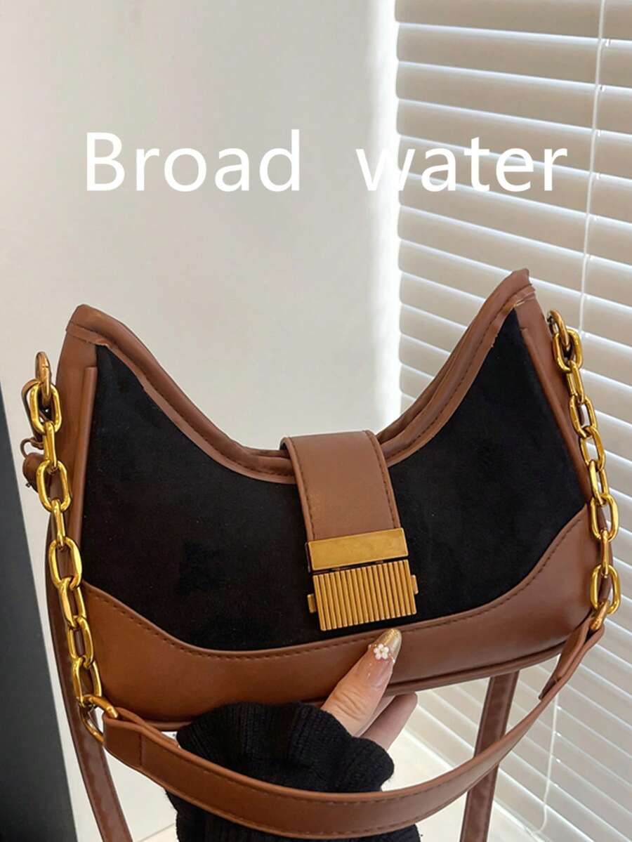 Niche Design Retro Dumpling Bag New Women's Bag Popular Explosion Model Crossbody Chain Crescent Bag - Black - View 1