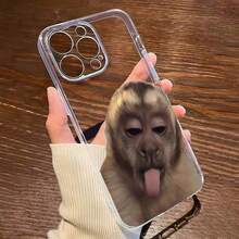 1 pieza de funda para teléfono de TPU a prueba de golpes con diseño de mono sacando la lengua, transparente y de apariencia interesante y linda, compatible con iPhone 17, 16, 15, 14, 13, 12, 11 Pro Max y series, regalo de cumpleaños, teléfonos móviles, bolsos, accesorios para móviles, fundas para teléfonos, decoración de interiores, accesorios, fundas transparentes para teléfonos, verano, correas para teléfonos, fundas para teléfonos de hombre, fundas negras para teléfonos, fundas rosas para teléfonos, funda para móvil para hombre, funda para móvil para mujer, protección para teléfonos móviles, accesorios de playa, regalos de fresa, fundas protectoras para teléfonos. - Estilo (1 pieza) - Ver 2