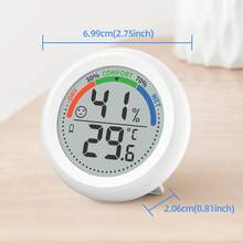 Digital Indoor Thermometer Hygrometer, High Precision Temperature Humidity Meter, Wall-Mounted & Tabletop, Magnetic, Suitable For Home, Office, Kitchen, Refrigerator - View 2