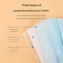 Paquete de 50 mascarillas desechables para adultos - Por defecto - Ver 2