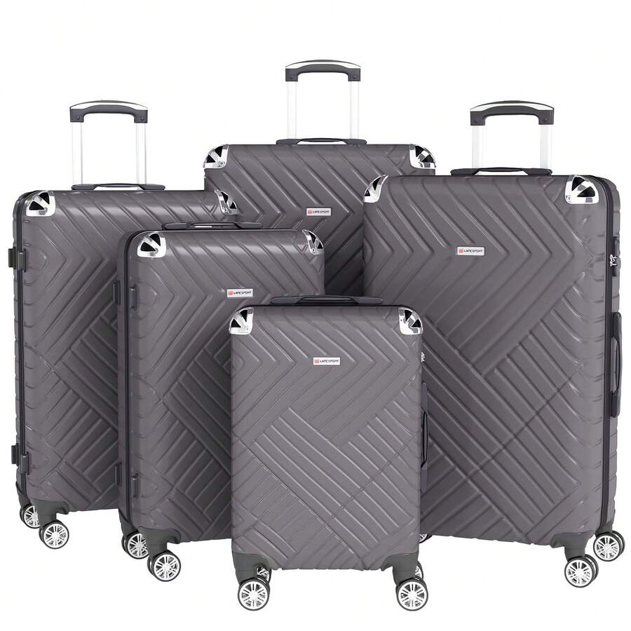 YSTYLE Juego de maletas 3, maleta de viaje ligera con carcasa rígida de ABS y ruedas giratorias de 360°, cerradura TSA para hombre y mujer, 21"/ 24"/ 28", artículos esenciales de viaje para hombres y mujeres, para vacaciones y negocios, gran capacidad, accesorios esenciales de viaje, organizador de viaje, artículos de viaje - Gris - Ver 1
