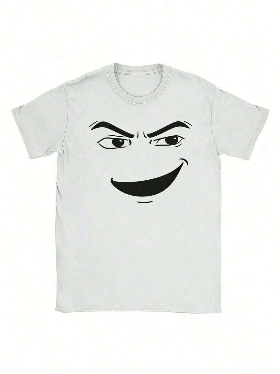1 Piece Of High-Quality Graphic T-Shirt With A Novel Design Of A Woman's Face, Fashionable Short-Sleeved T-Shirts For Men And Women, Unisex Tops, Women's Clothing, 210g 100% Cotton, Designs Are Fully Printed. Unisex. - 白色 5 - 查看 1