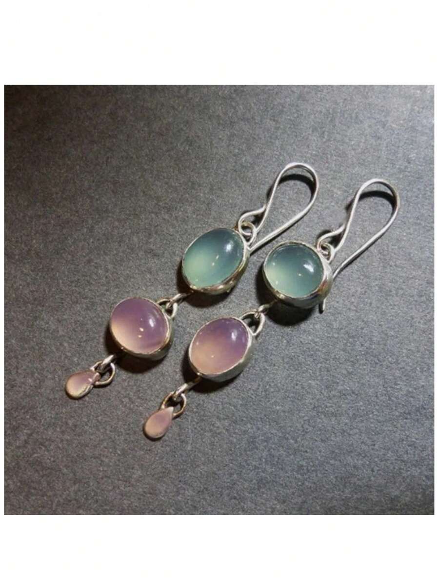 水滴形耳环、时尚耳环、翻领耳环、宝石耳环、艺术耳环、酷炫耳环、前卫耳环 - 彩色 - 查看 1