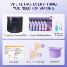 Juego de cera depilatoria en frascos blancos pequeños Viilife, set de cuidado corporal. Aplicar y pelar para lograr una piel suave. - Multicolor - Ver 4