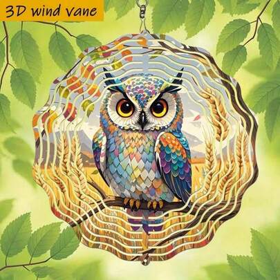 1pc Elegant Dragonfly Print Metal 3D Rotating Wind Chime With 360° Swivel Hook, Creates Dynamic Artistic Effect, Ideal For Decorating Yard, Balcony And Lawn, Unique Design Makes It A Perfect Gift For Friends, Teachers, And Housewarming