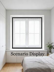 Malla de pantalla de ventana anti-mosquitos de alta calidad, adecuada para puertas y ventanas, con ventilación y transparente, bloquea eficazmente a los mosquitos, moscas y otros insectos - Borde negro con malla blanca - Ver 4
