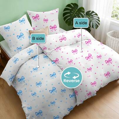2/3pcs Bedding Set (1 Duvet Cover + 1/2 Pillowcase) AB Version Design Printed Bedding Set, Suitable For Home, Bedroom, Dormitory, Skin-Friendly Soft, Breathable & Comfortable, Applicable For All Seasons, Unisex, Decor For Home, Hotel, Bedroom, Guest Room, Bedding