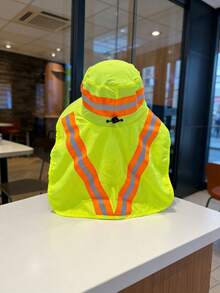 Mũ chống nắng phản quang unisex (có vành che cổ) - Thiết kế vành rộng, chống nắng hiệu quả | Mũ huỳnh quang - A - Xem 5