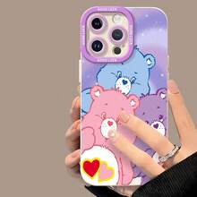 Ositos Cariñositos rosas, azules, morados y brillantes.funda de teléfono Fundas compatibles con ,Apple,VIVO,OPPO,,, y Honor.Fabricadas en silicona TPU,ofrecen protección contra golpes y caídas. - Blanco - Ver 4