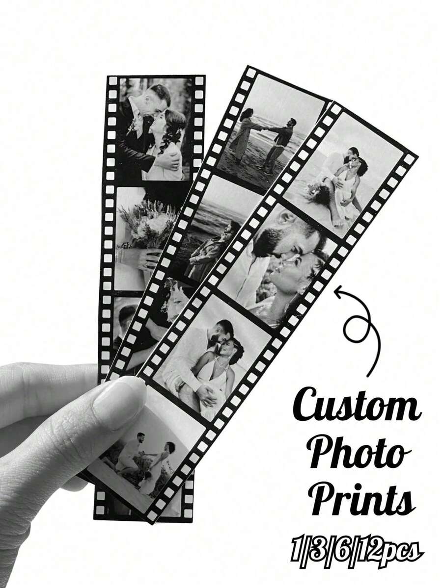 1pc/3pcs/7pcs Customized Photo Film Strips, 1pc Personalized Photo Gift (Includes 4 Photos), Retro Style Printing, Wedding Souvenir, Film Photography Gift, Customized Photo Bookmarks, Personalized Photo Strips