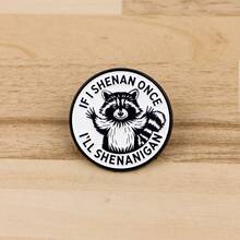 “我需要零食”搞笑负鼠语录珐琅徽章卡通动物浣熊胸针翻领别针徽章配饰时尚珠宝礼品 - 黑色 - 查看 9