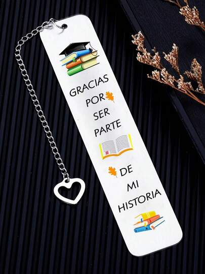 Personalized Stainless Steel Bookmark - Engraved With "Gracias Por Ser Parte De Mi Vida" (Spanish Text), Unique Accessory For Book Lovers, Teacher's Day Appreciation Gift