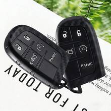 Bao đựng chìa khóa xe hơi bằng silicon mềm cao cấp họa tiết carbon cho Dodge Ram Charger Journey Durango Grand Cherokee Chrysler - đen - Xem 2