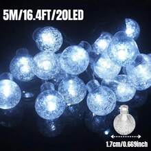 1PC 20/50/100 LED Solar Crystal Bubble Ball Light String -8 Flashing Modes, Waterproof Fairy Light, Outdoor Garden Light String, Suitable For Garden, Courtyard, Tree, Lawn, Porch, House, Balcony, Pavilion, Tavern, Wedding, Party, Festival Decoration - White-8Mode - View 14