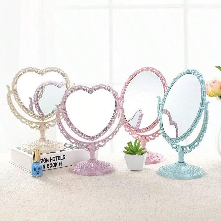 1 chiếc gương trang điểm công chúa cổ điển, gương trang điểm để bàn, gương làm đẹp độ nét cao, hai mặt, kiểu cung điện, quà tặng, đồ du lịch, đồ giá rẻ, vật dụng cần thiết khi đi du lịch - Nhiều màu - Xem 1