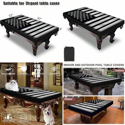 Pool Table Cover Waterproof And Dustproof Outdoor/Indoor Pool Table Accessories Billiards Accessories Polyester Taffeta Cloth Tablegift