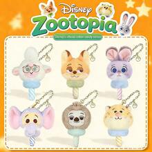 1 buah Gantungan Kunci Boneka Plush Disney Zootopia Kelinci Judy, Rubah Nick, dan Petugas Macan Tutul, Hadiah Pesta Ulang Tahun Anak, Aksesori Tas Ransel - MultiWarna - View 1