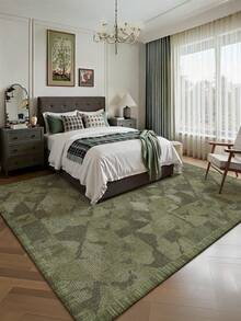 1 Piece Of Green Minimalist Printed Living Room Decoration Carpet, Abstract Modern Minimalist Style Printed Pattern,Plush Material, Soft And Comfortable Touch, Easy To Maintain, Anti Slip Backing, Area Rug, Suitable For Lobby, Rugs For Bed Room, Rugs Living Room, Bedroom Rug, Bathroom Rug, Kitchen Mat, Dining Room, Office, Room Decoration And Door Mat, Holiday Celebration. - Green - View 5
